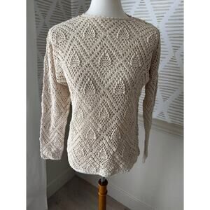 Women’s Medium Cream Croquet Knit Sweater